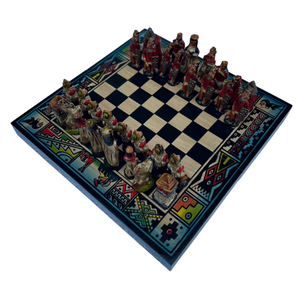 Hand crafted & Hand Painted Inca Vs Spanish Conquerors Chess 6