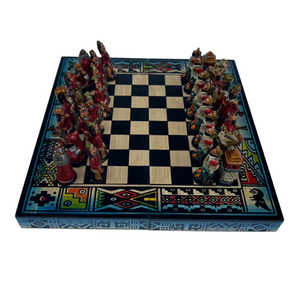 Hand crafted & Hand Painted Inca Vs Spanish Conquerors Chess 9