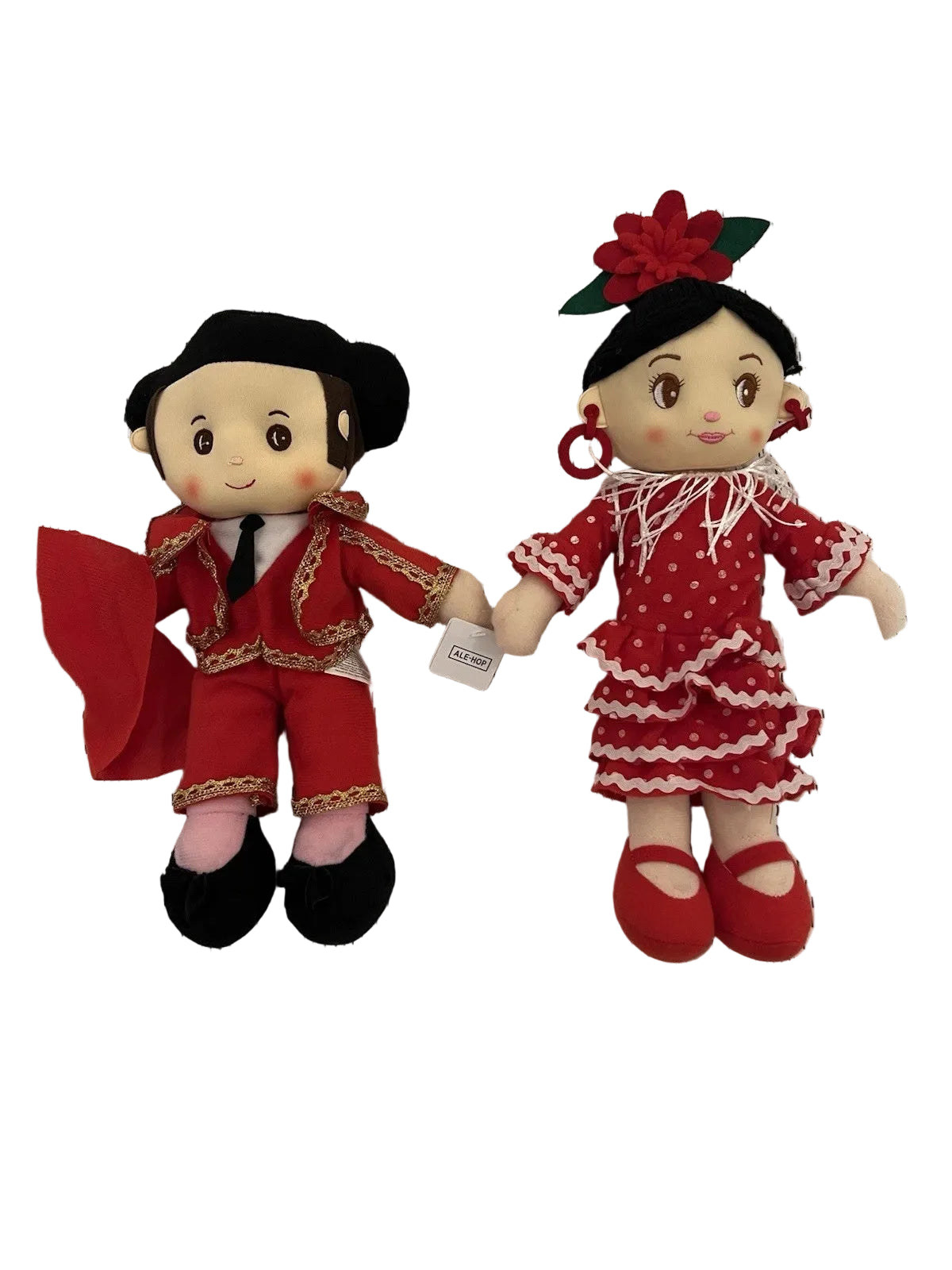 2pc Set Spanish Matador & Bailaora Flamenco Dancer Rag Doll