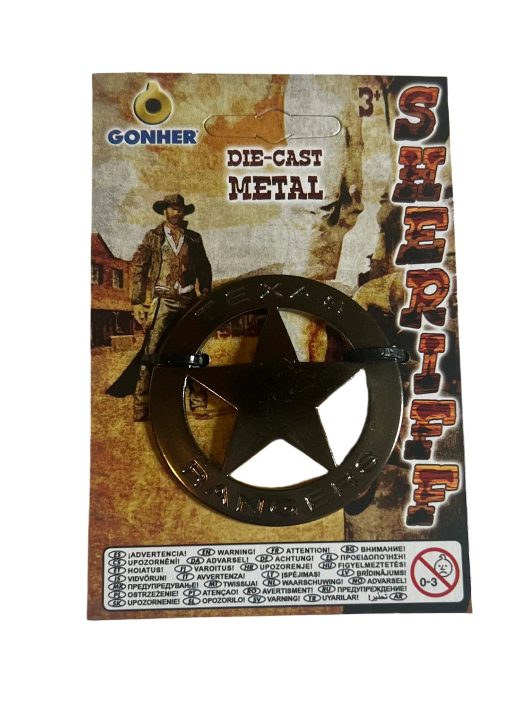 Texas Ranger Pretend Play Magnetic Diecast Metal Badge 1