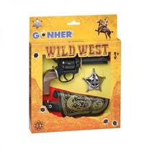 Load image into Gallery viewer, Wild West 4pc Cap Gun, Holster, Belt &amp; Star Badge Playset 2
