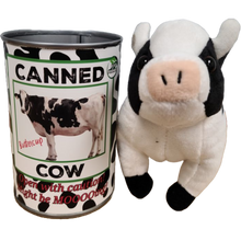Load image into Gallery viewer, Canned Cow | Stuffed Farm Animal Plush w/Jokes | Unique Gift

