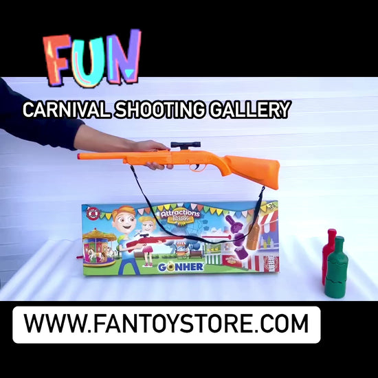 Retro Carnival Arcade Bottles Shooting Gallery Playset 3