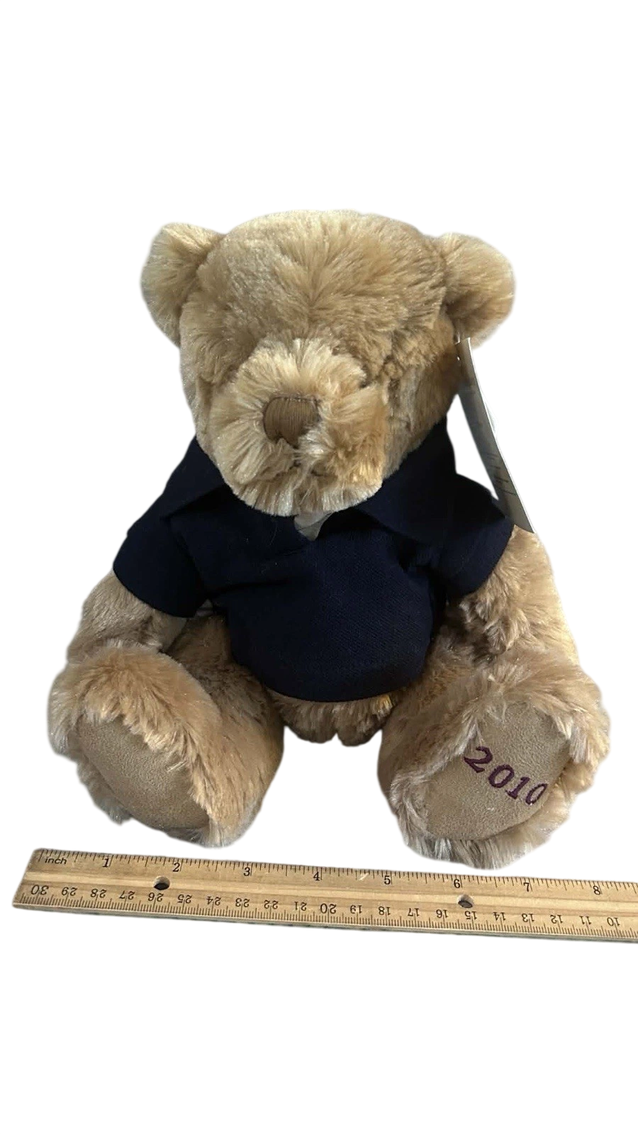 Burberry Plush Teddy Bear Blue Navy Polo Shirt 12" Tall