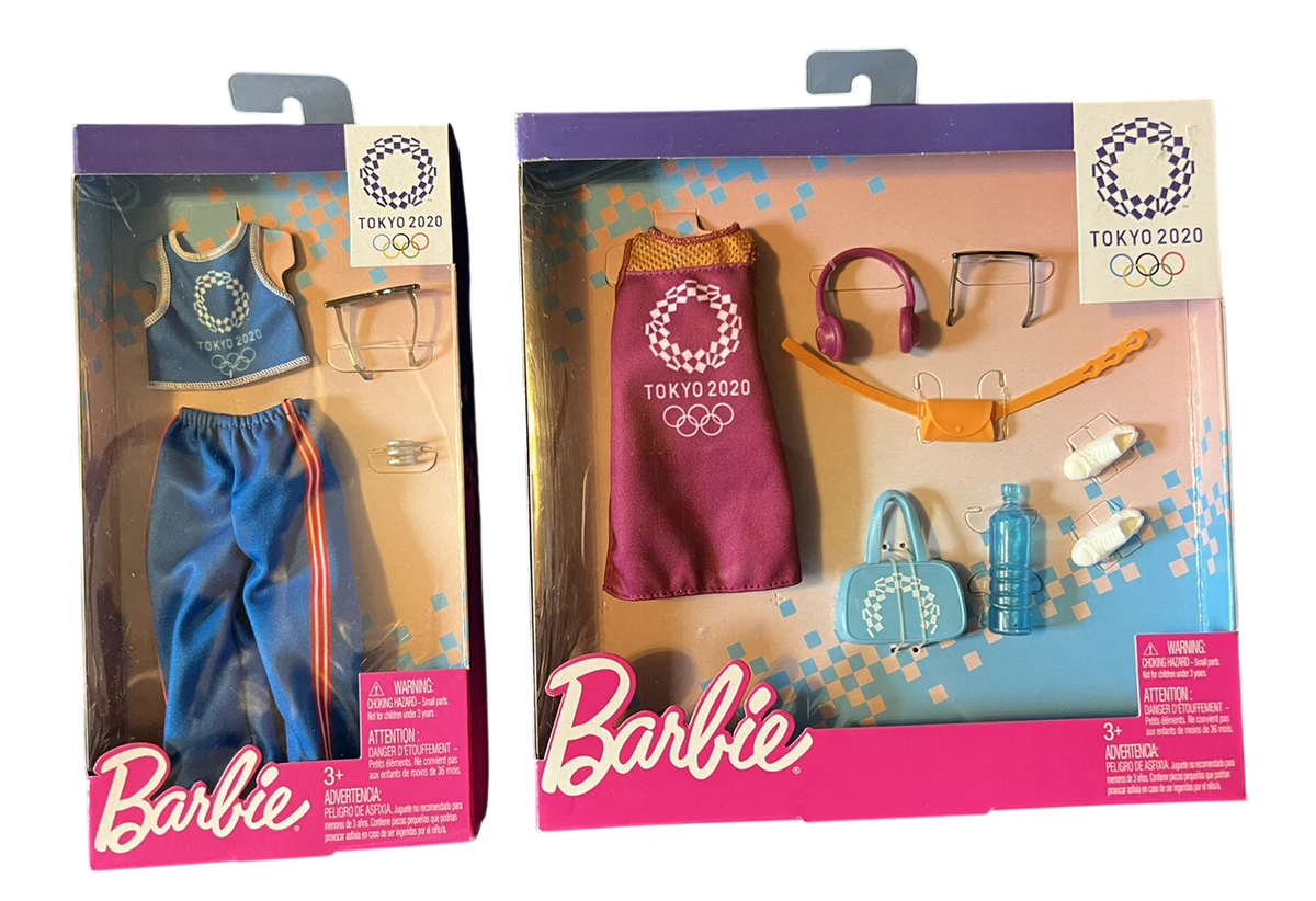 2-Pack BARBIE Tokyo Olympics 2020 Fashion Outfit & Accessories Set