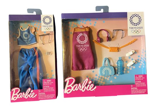 2-Pack BARBIE Tokyo Olympics 2020 Fashion Outfit & Accessories Set