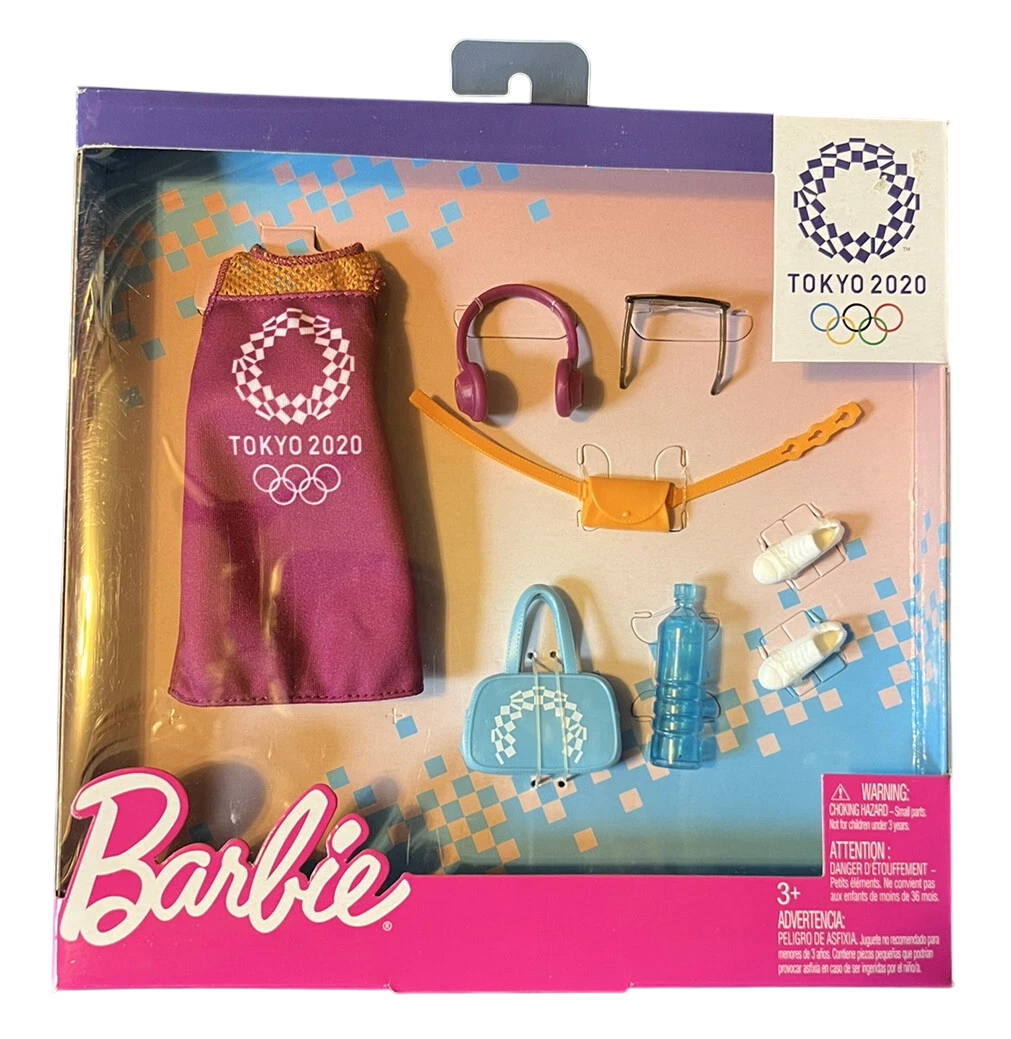 2-Pack BARBIE Tokyo Olympics 2020 Fashion Outfit & Accessories Set