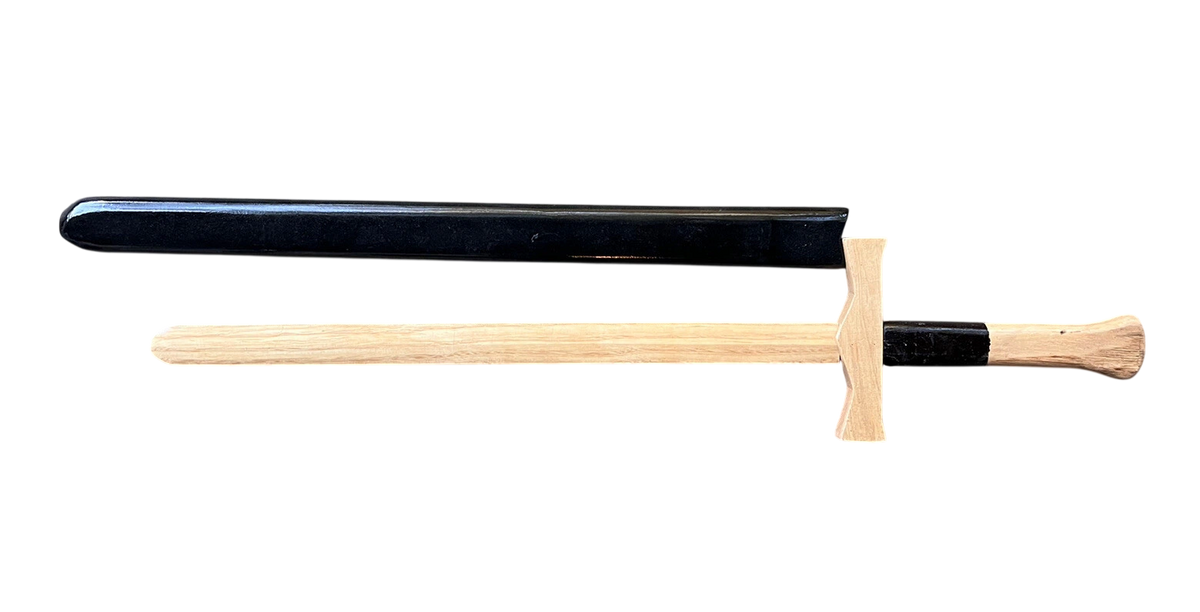 2pc Handcrafted Wooden Practice Play Sword + Scabbard