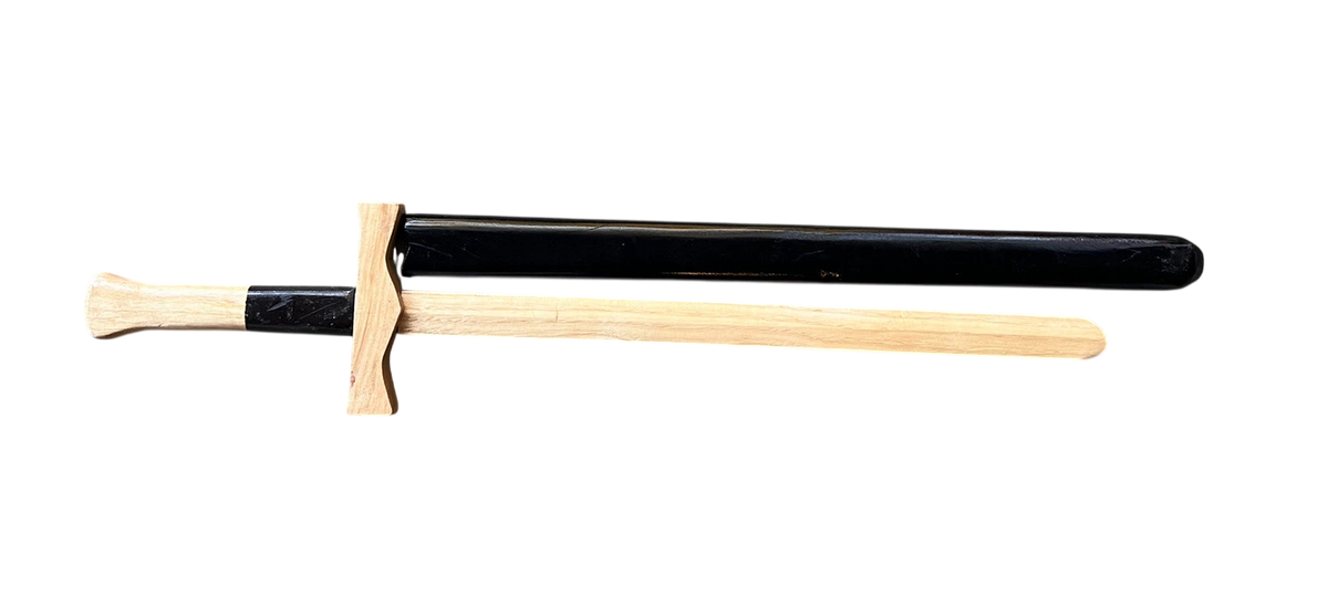 2pc Handcrafted Wooden Practice Play Sword + Scabbard