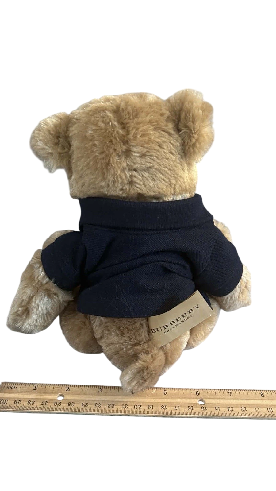 Burberry Plush Teddy Bear Blue Navy Polo Shirt 12" Tall