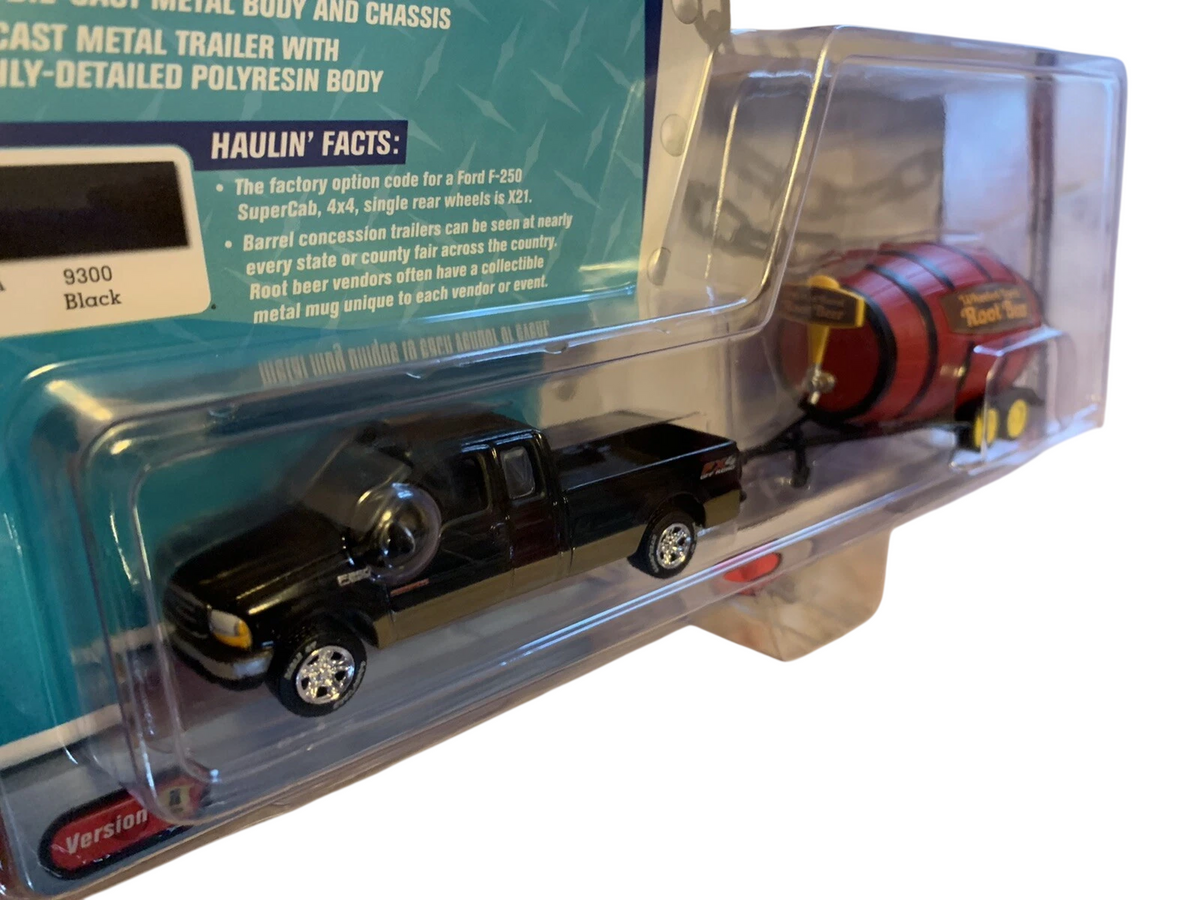 Johnny Lightnings Tow & Go 2003 Ford F-250 + Barrel Concessions Limited 1/4000