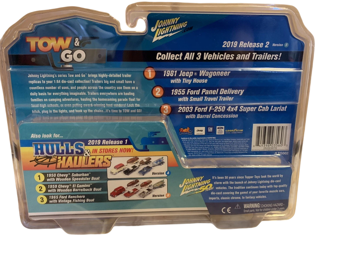 Johnny Lightnings Tow & Go 2003 Ford F-250 + Barrel Concessions Limited 1/4000