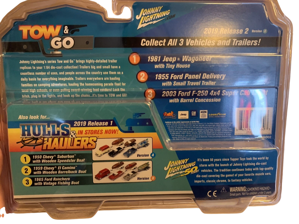 Johnny Lightnings Tow & Go 2003 Ford F-250 + Barrel Concessions Limited 1/4000