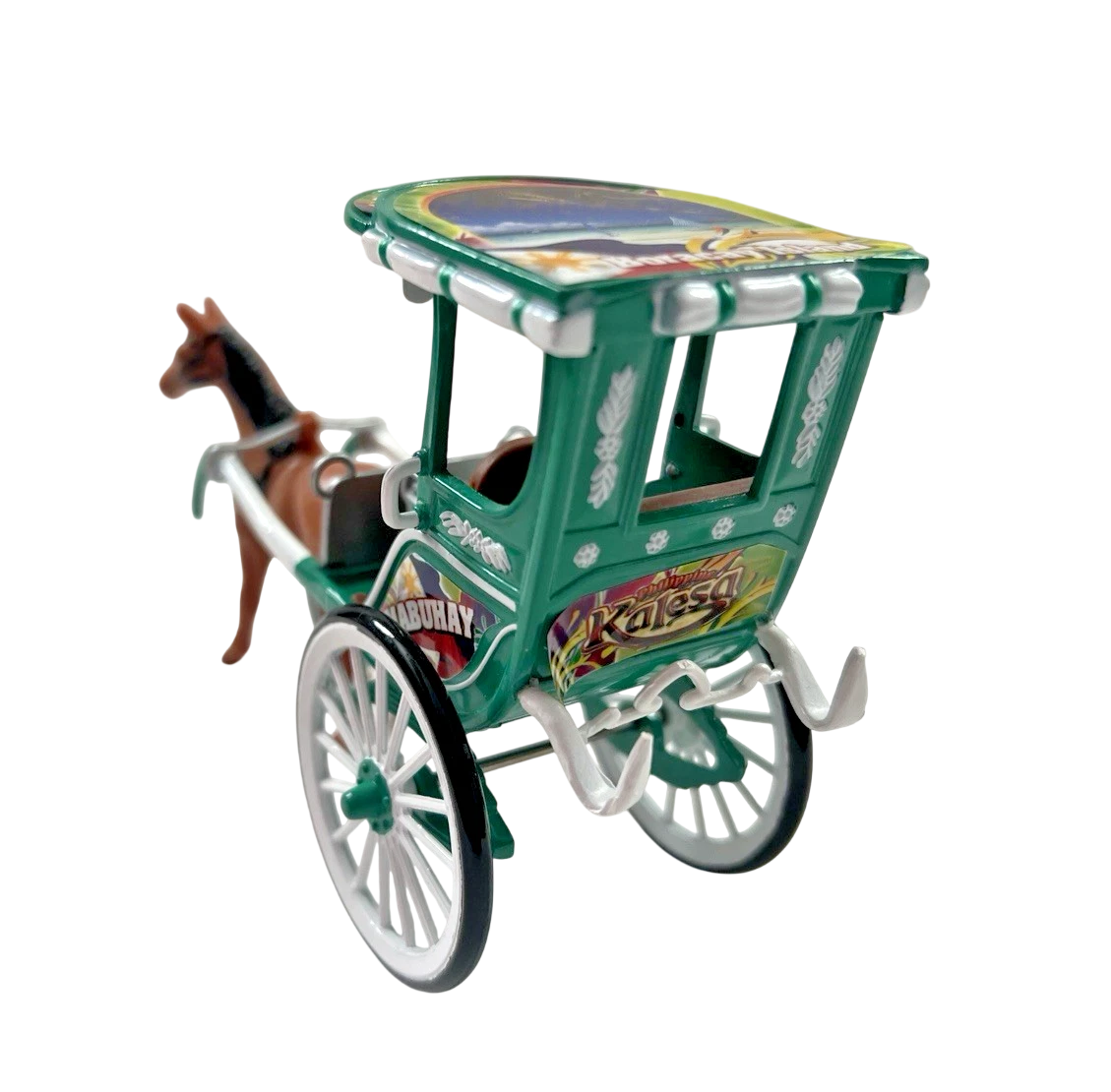 Horse Drawn Carriage Miniature Decor - Philippine Kalesa - Green