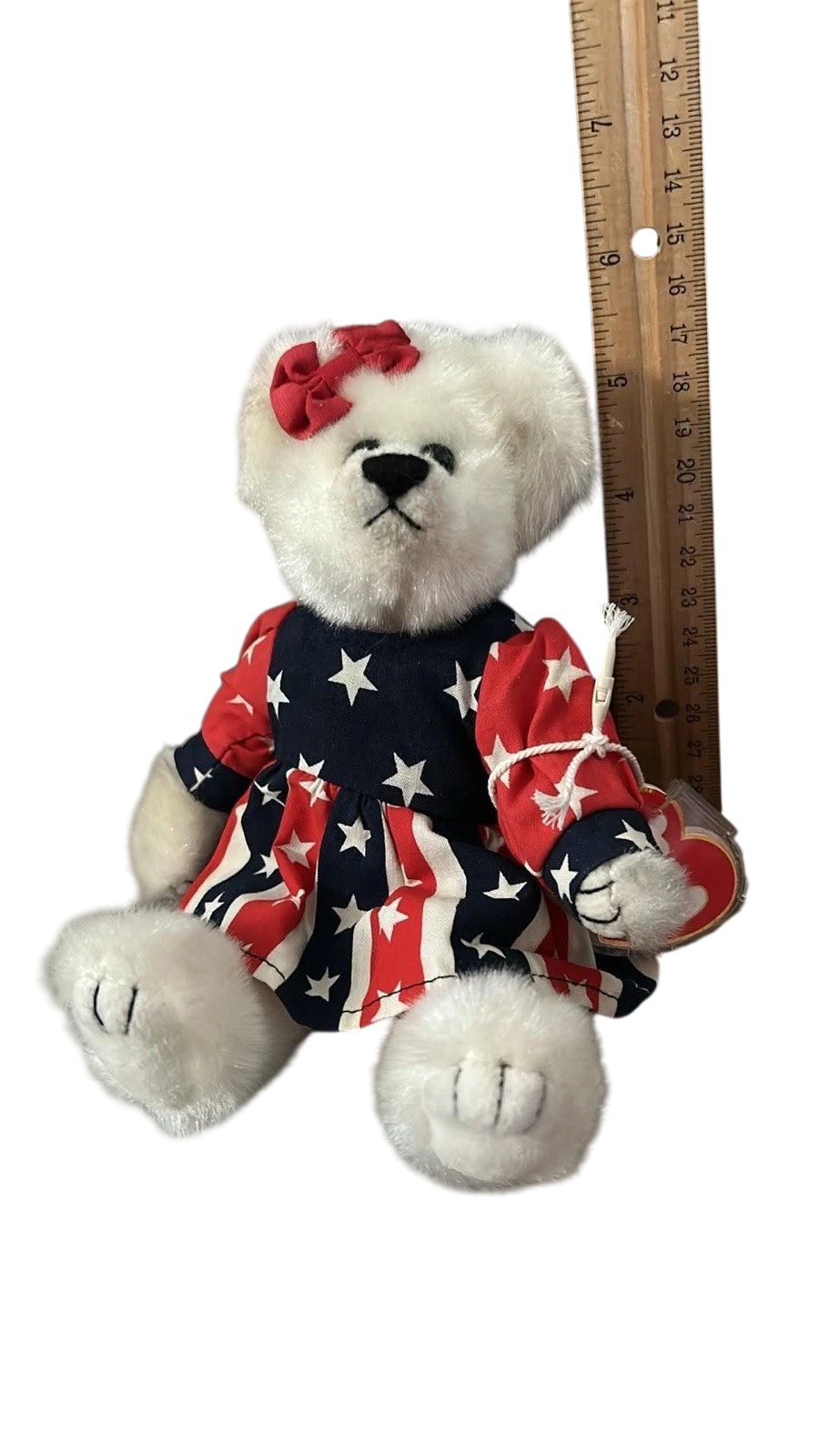 TY Beanie Baby Franny Bear 4th of July Americana * Retired c1993