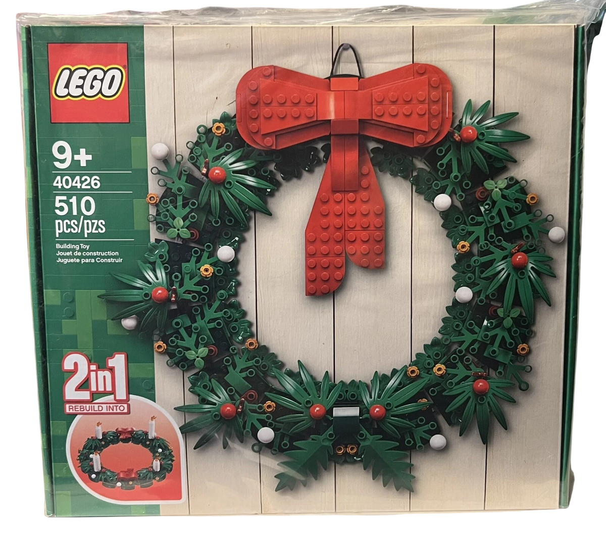 LEGO Iconic Christmas 2-in-1 Wreath with Big Red Bow and Advent 40426
