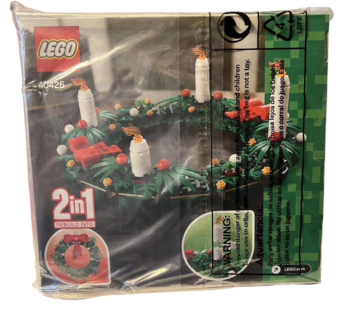 LEGO Iconic Christmas 2-in-1 Wreath with Big Red Bow and Advent 40426