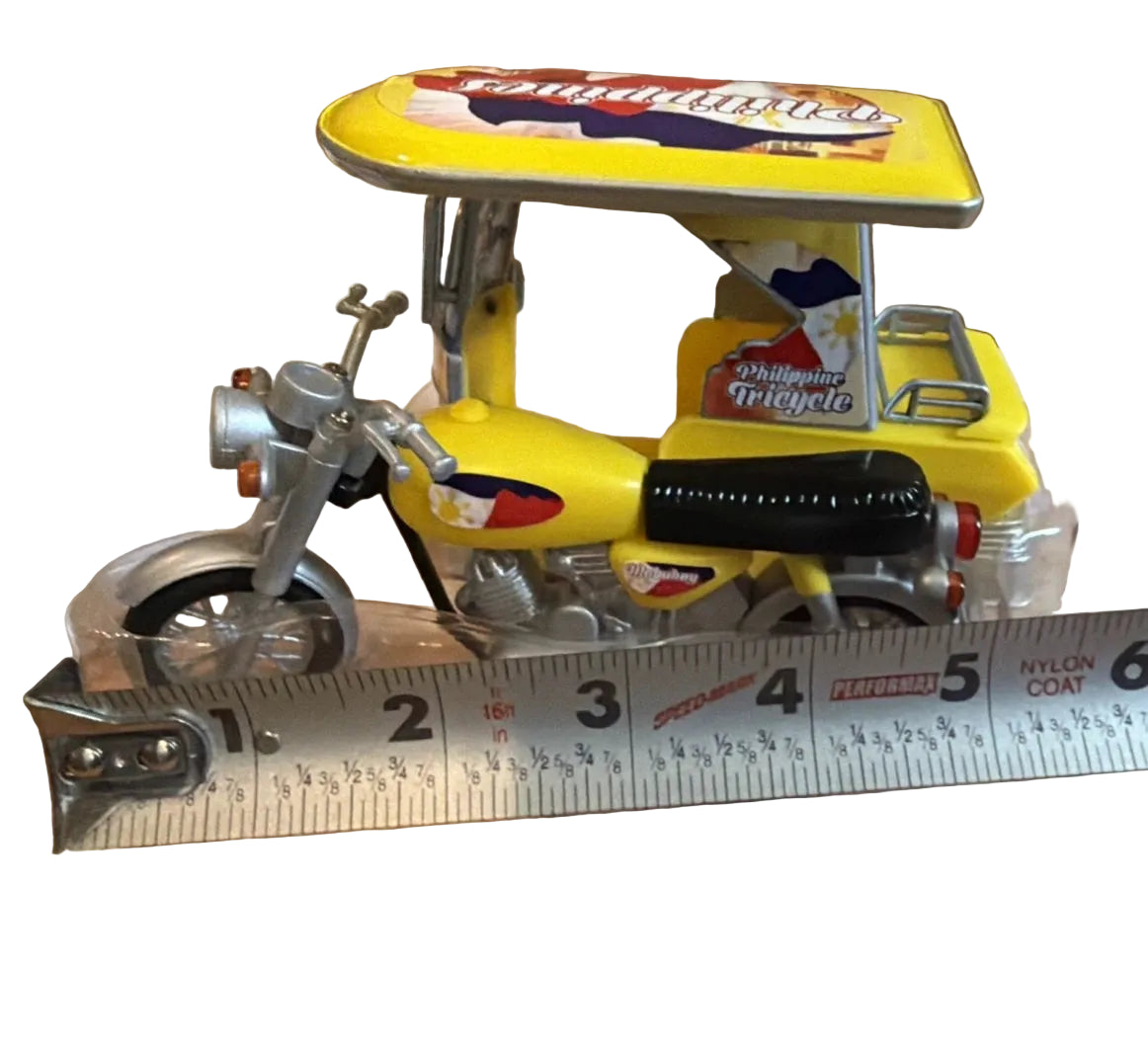 Miniature Philippine Tricycle / Motorcycle & Sidecar Diecast
