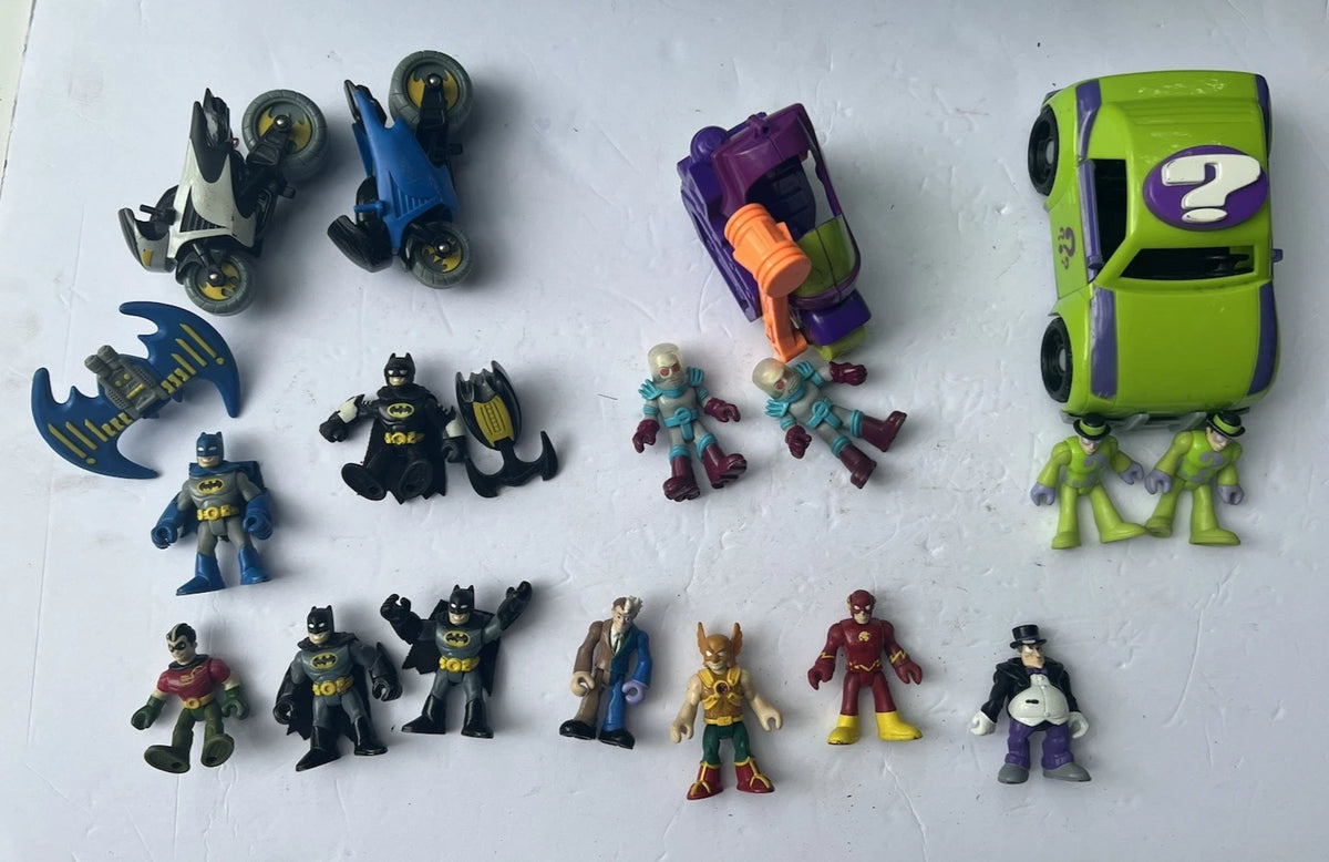 Vintage Imaginext Batman Batcave & Joker’s Fun House & Accessories 24pc Bundle
