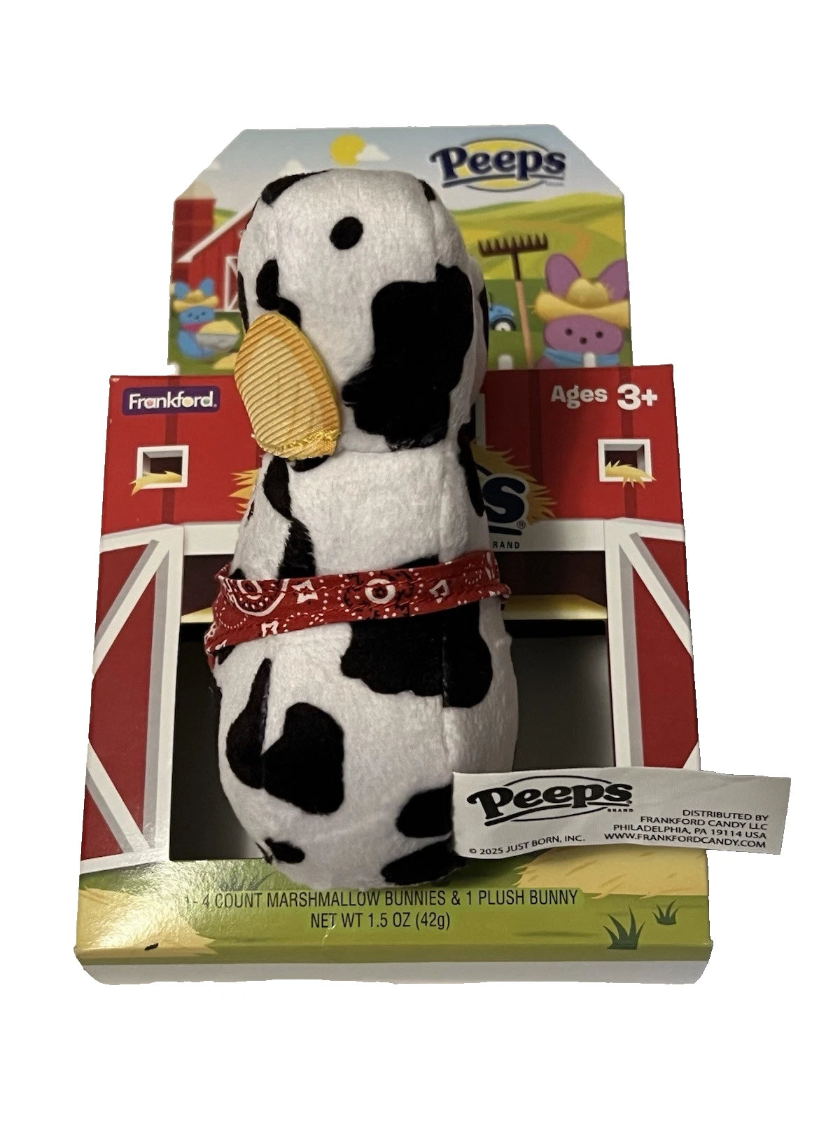 Peeps 2024 Cowboy Plush 5.25" Tall PEEPS All Over Cow Print