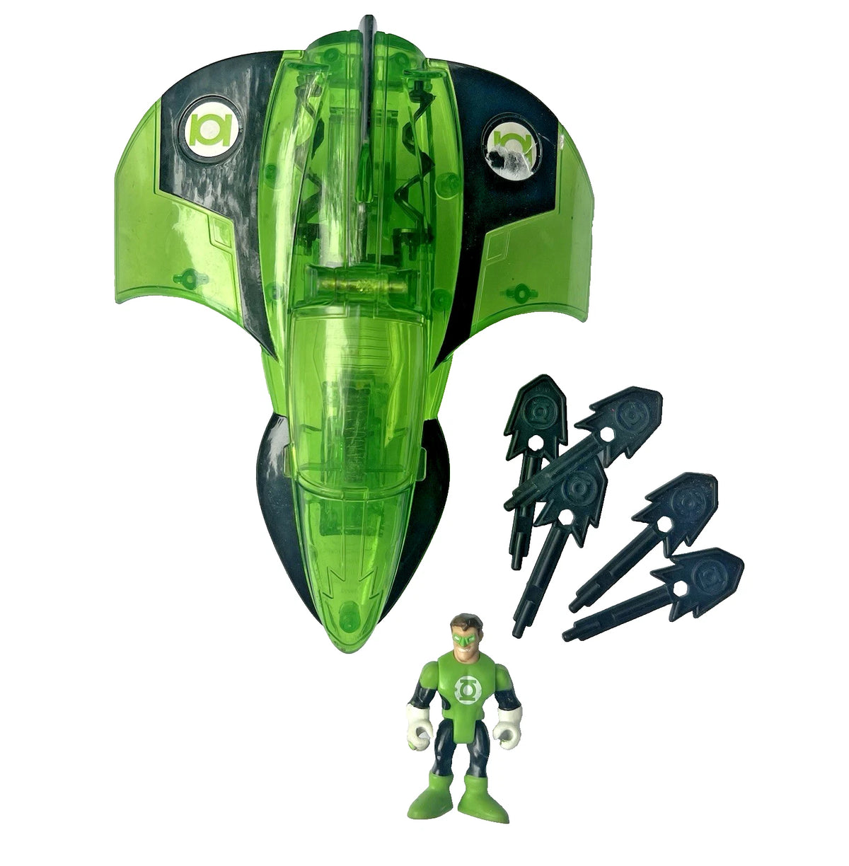 Imaginext DC Comics Green Lantern Jet, Figure & 5 Missiles * Retired