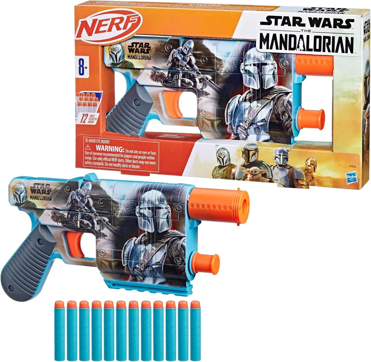 Star Wars NERF The Mandalorian Dart Blaster + 12 Elite Darts