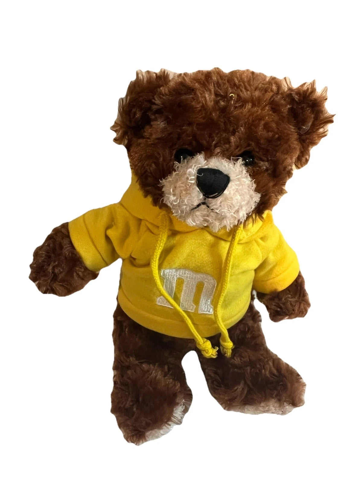 Vintage Yellow M&M World NYC Candy Plush Bear With Yellow Hoodie 12"