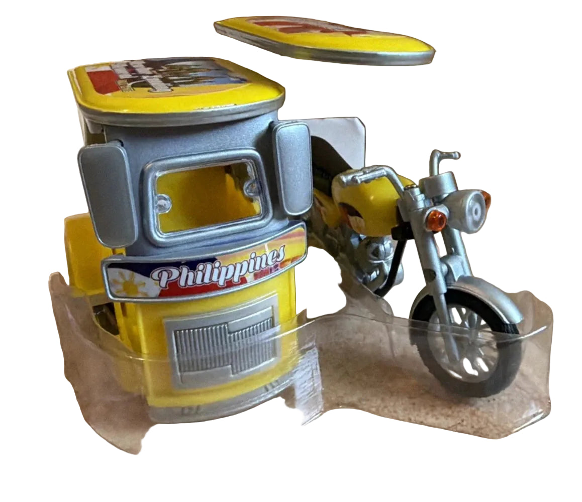 Miniature Philippine Tricycle / Motorcycle & Sidecar Diecast