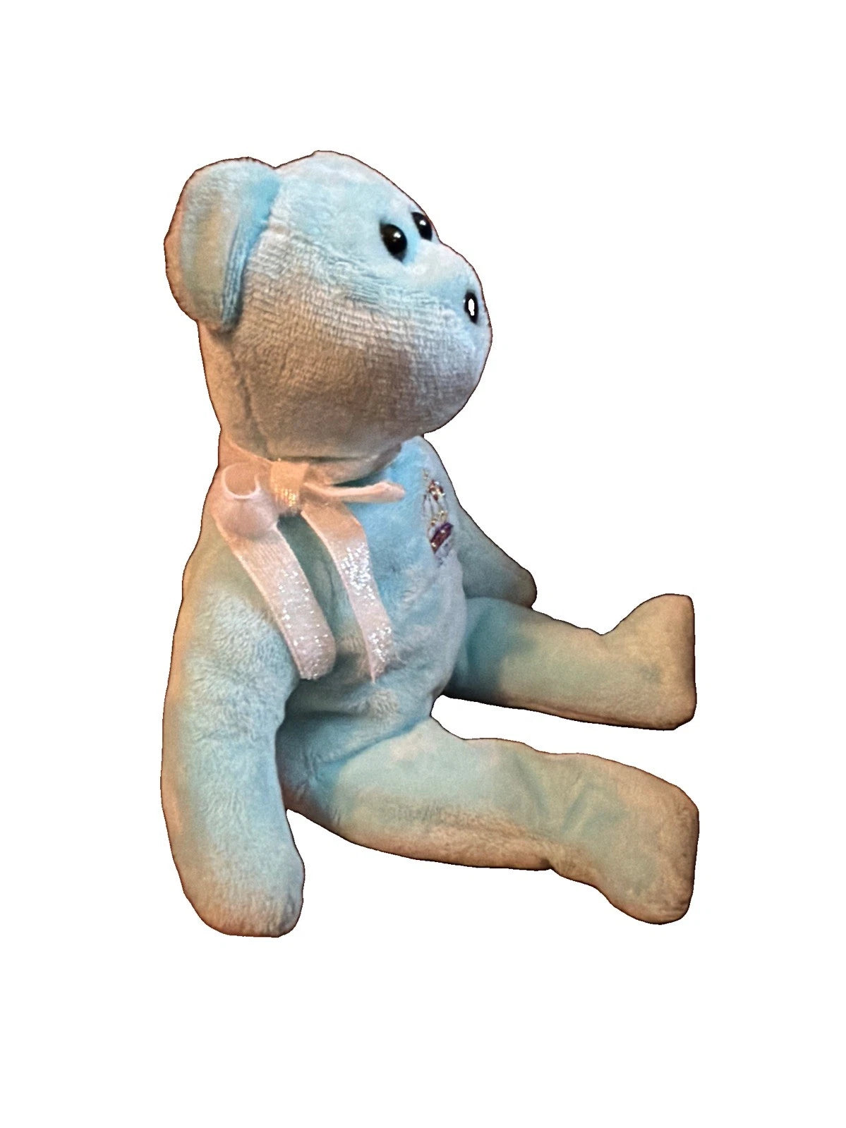 TY Beanie Baby Queen Elizabeth II 1926-2022 - 8.5" Light Blue Bear