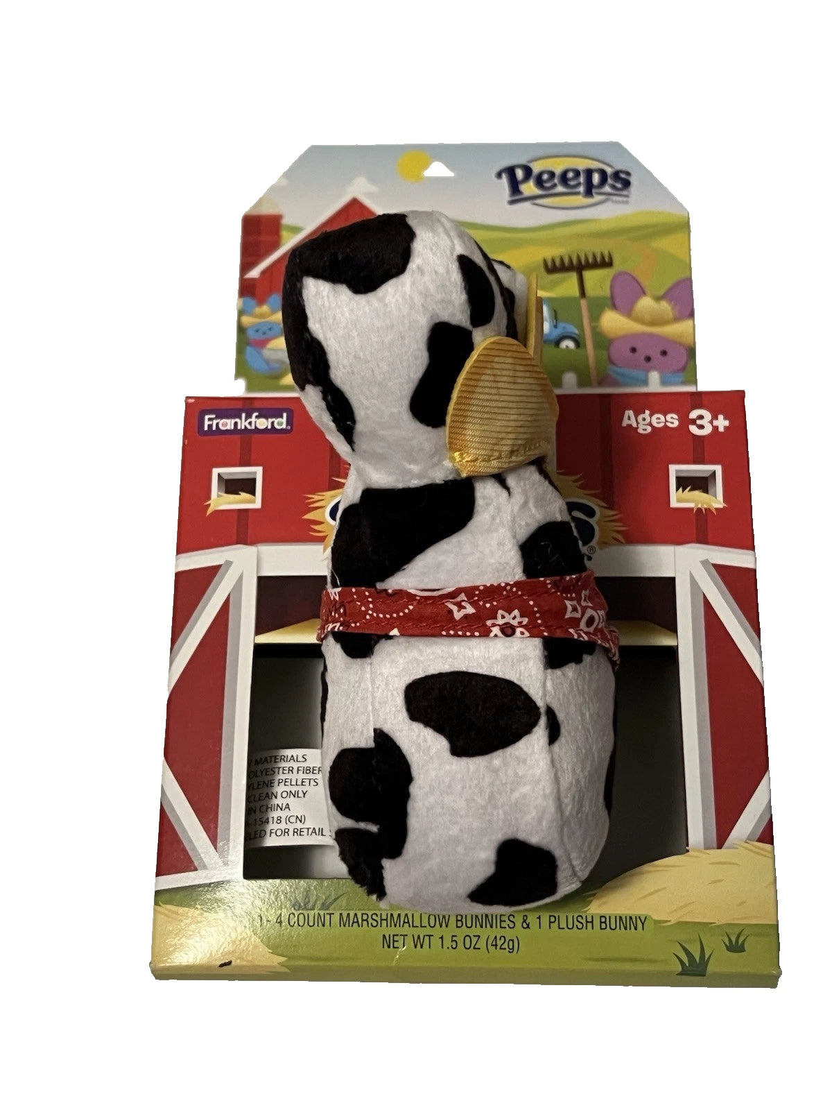 Peeps 2024 Cowboy Plush 5.25" Tall PEEPS All Over Cow Print