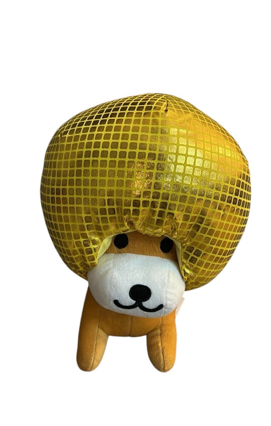 San-X Afro Ken Dog 14" Mirror Ball Gold Plush Disco 2019