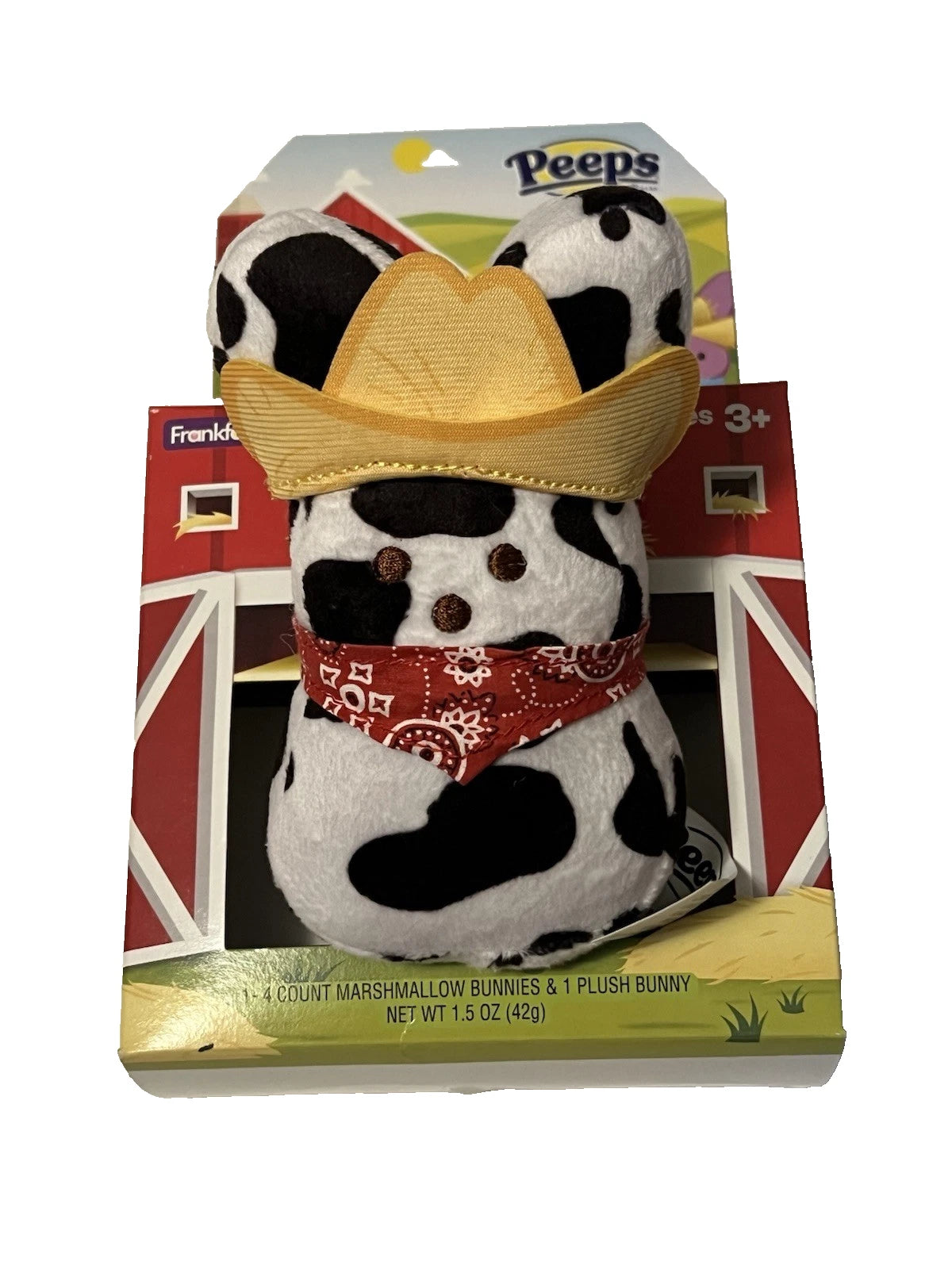 Peeps 2024 Cowboy Plush 5.25" Tall PEEPS All Over Cow Print