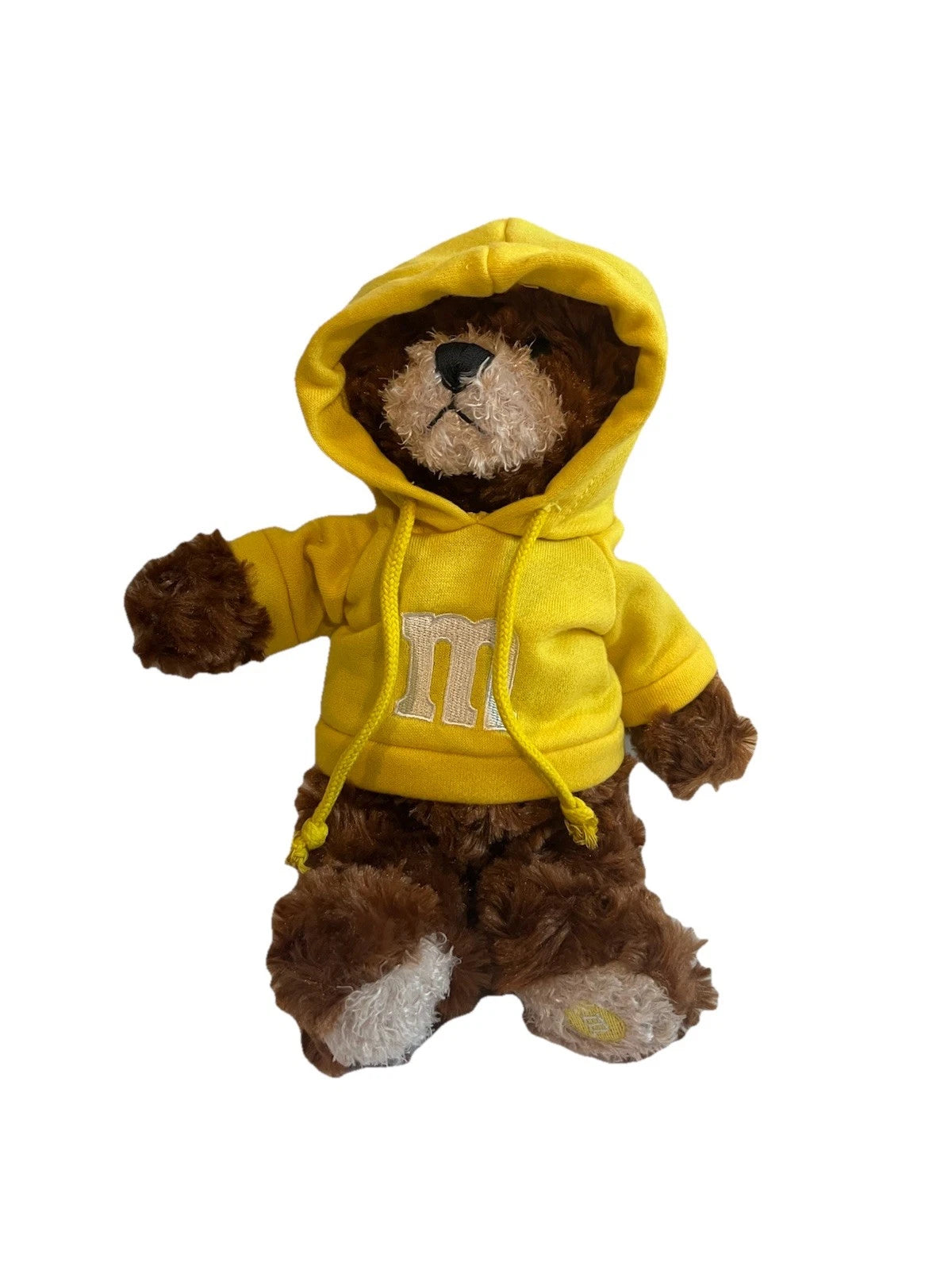 Vintage Yellow M&M World NYC Candy Plush Bear With Yellow Hoodie 12"