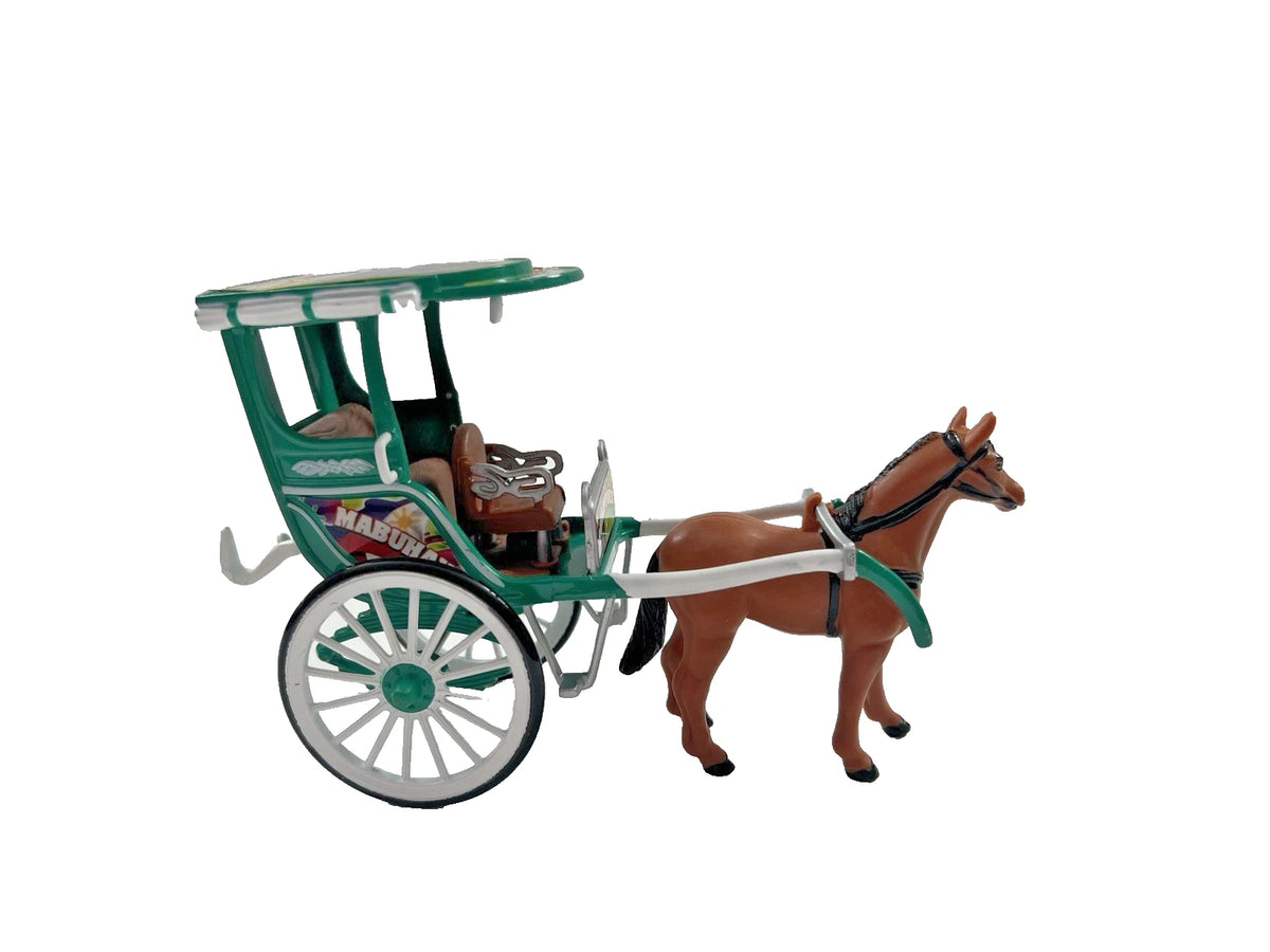 Horse Drawn Carriage Miniature Decor - Philippine Kalesa - Green