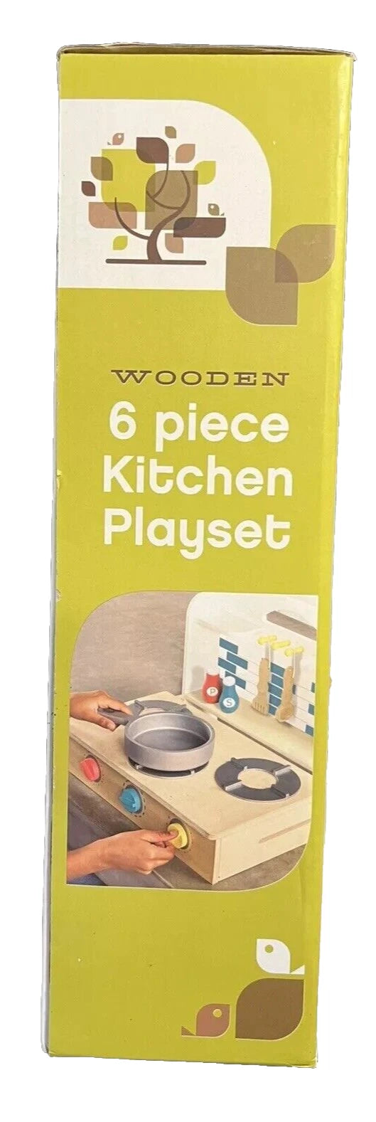 Treehaus Wood Shoppe 6pc Wooden Kitchen Playset - Stovetop & 8 Accessories