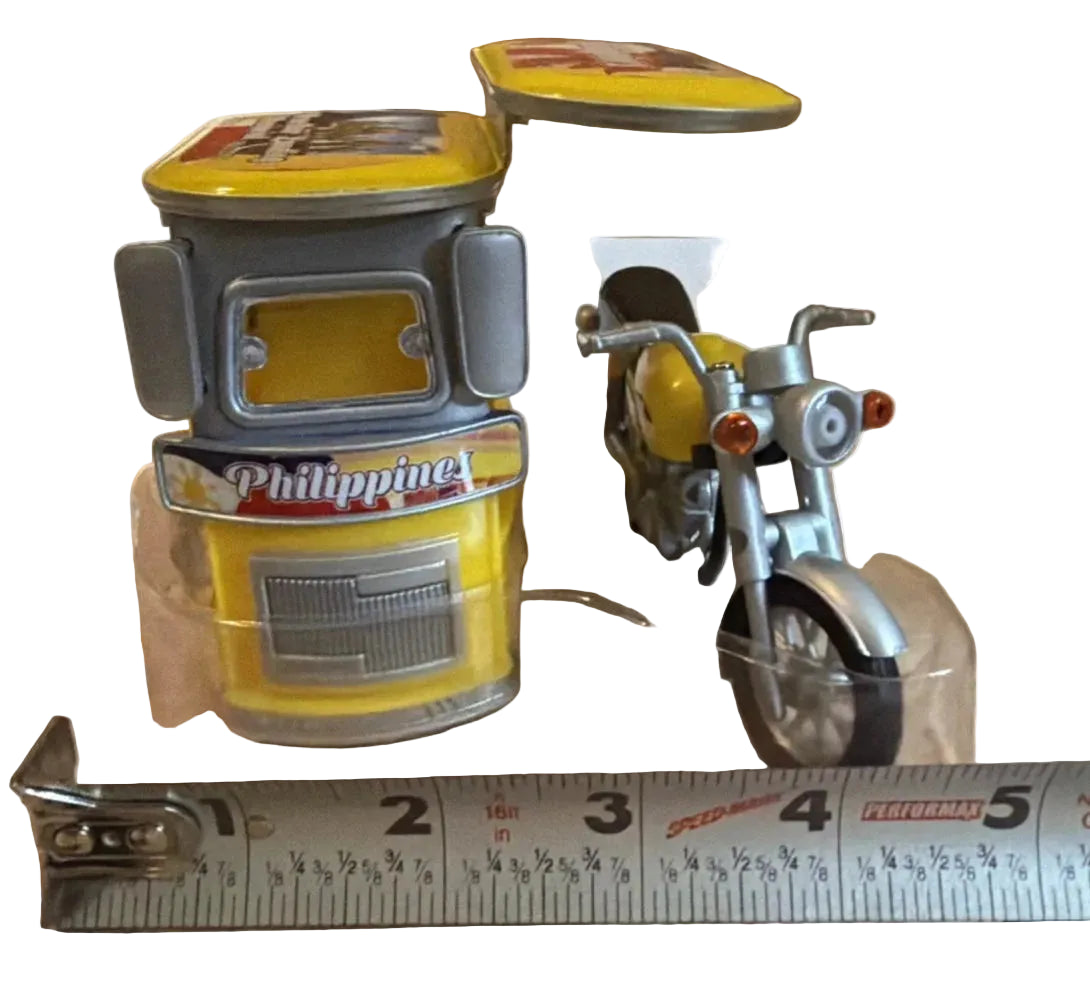 Miniature Philippine Tricycle / Motorcycle & Sidecar Diecast