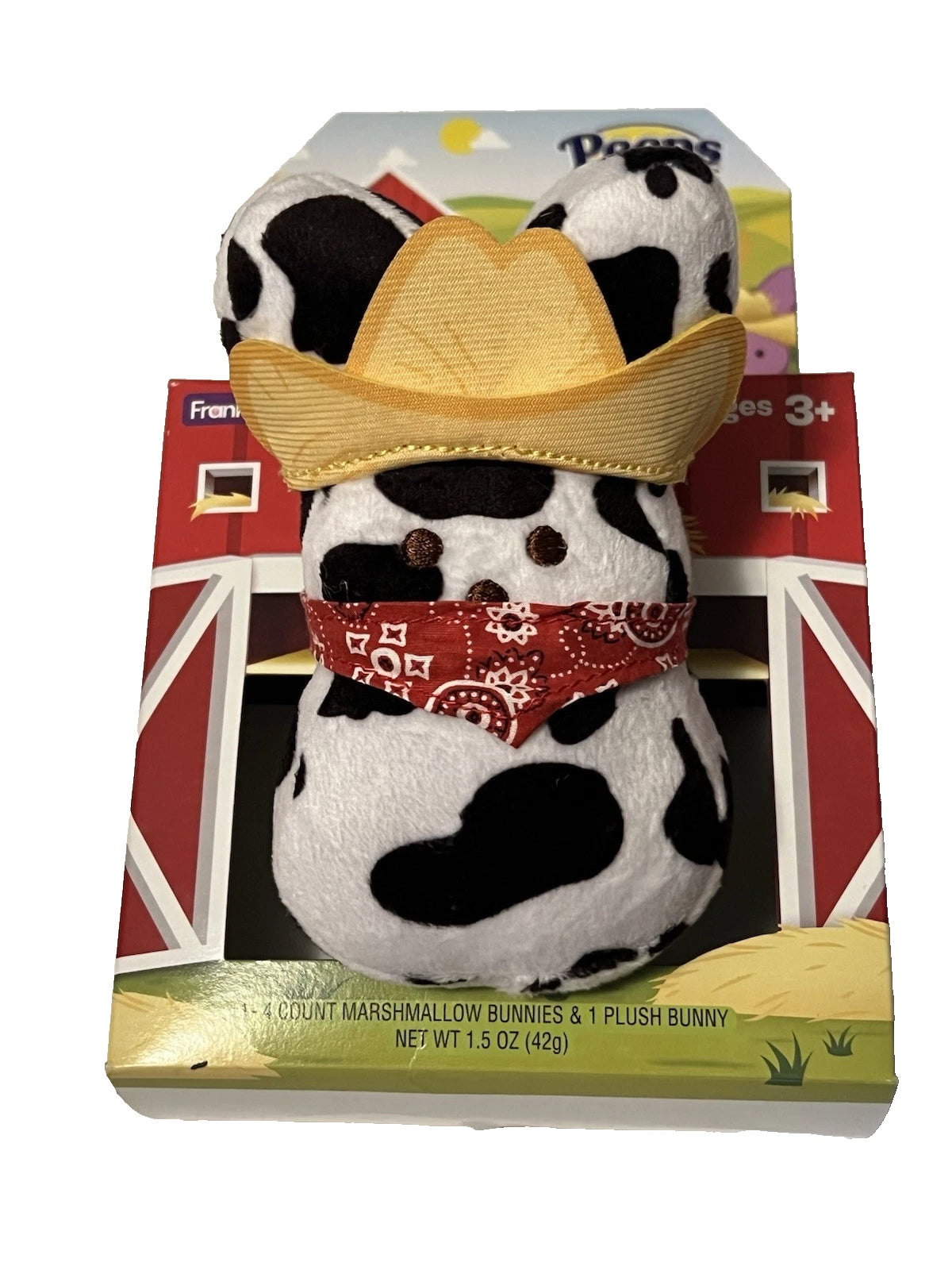 Peeps 2024 Cowboy Plush 5.25" Tall PEEPS All Over Cow Print
