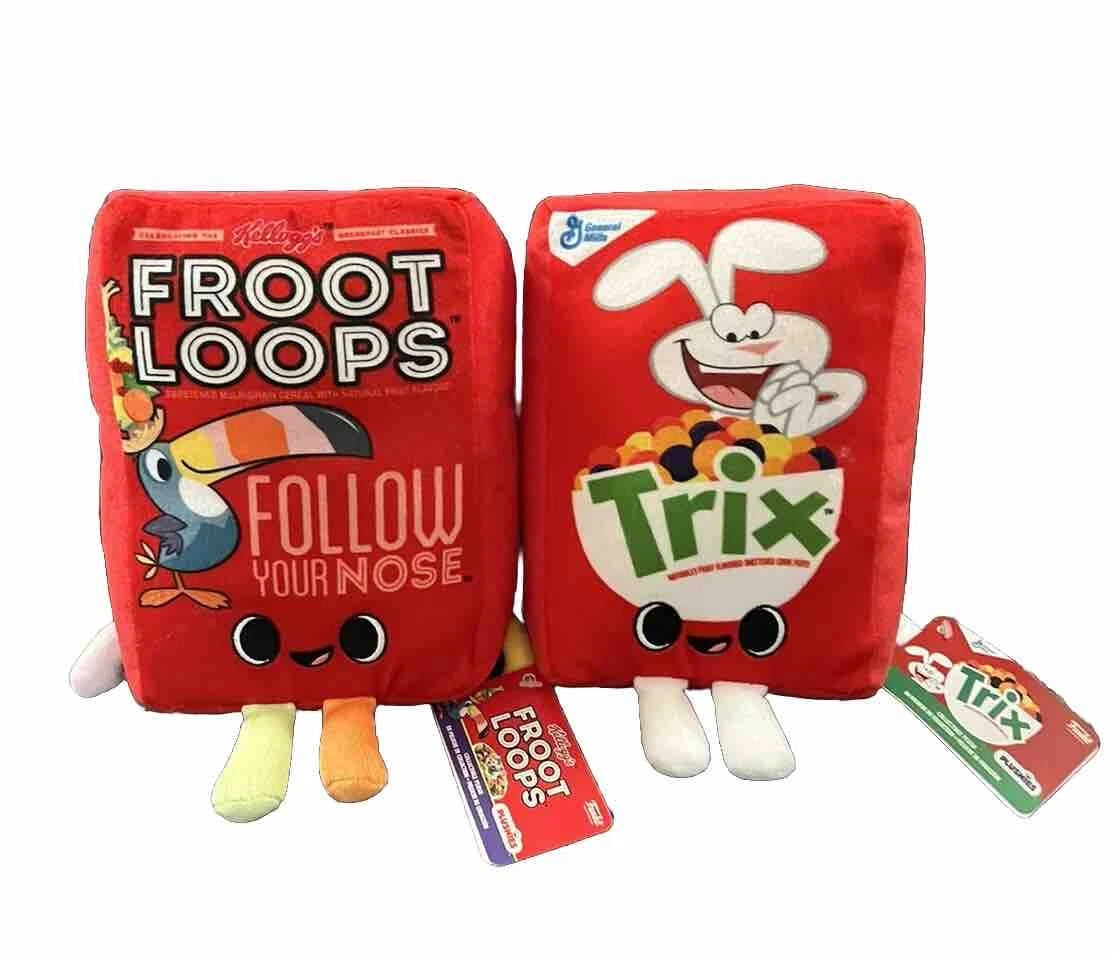 General Mills Collectibles Trix & Fruit Loops 9" Cereal Box Plush Toy