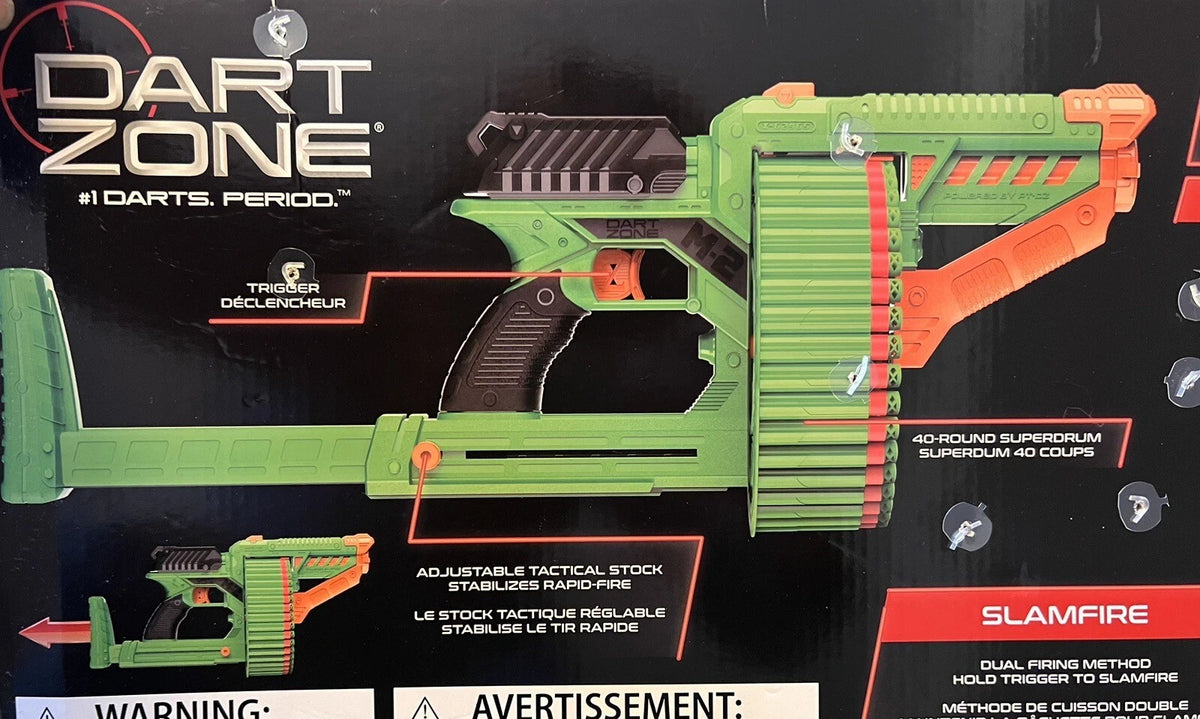 Dart Zone Magnum X2 Superdrum Dart Blaster Up to 90 ft, Auto Rotating Drum