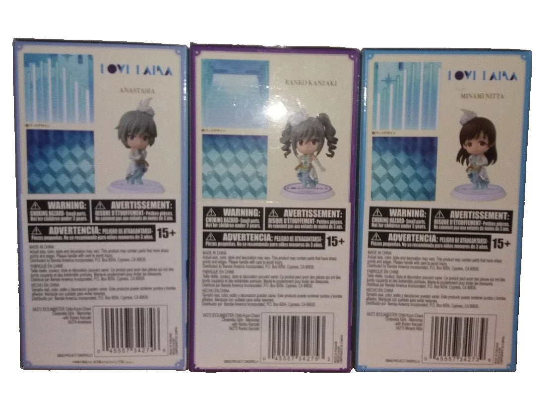 3 Idolmaster Cinderella Girls Minami Nitta Anastasia & Ranko Kanzaki Figures