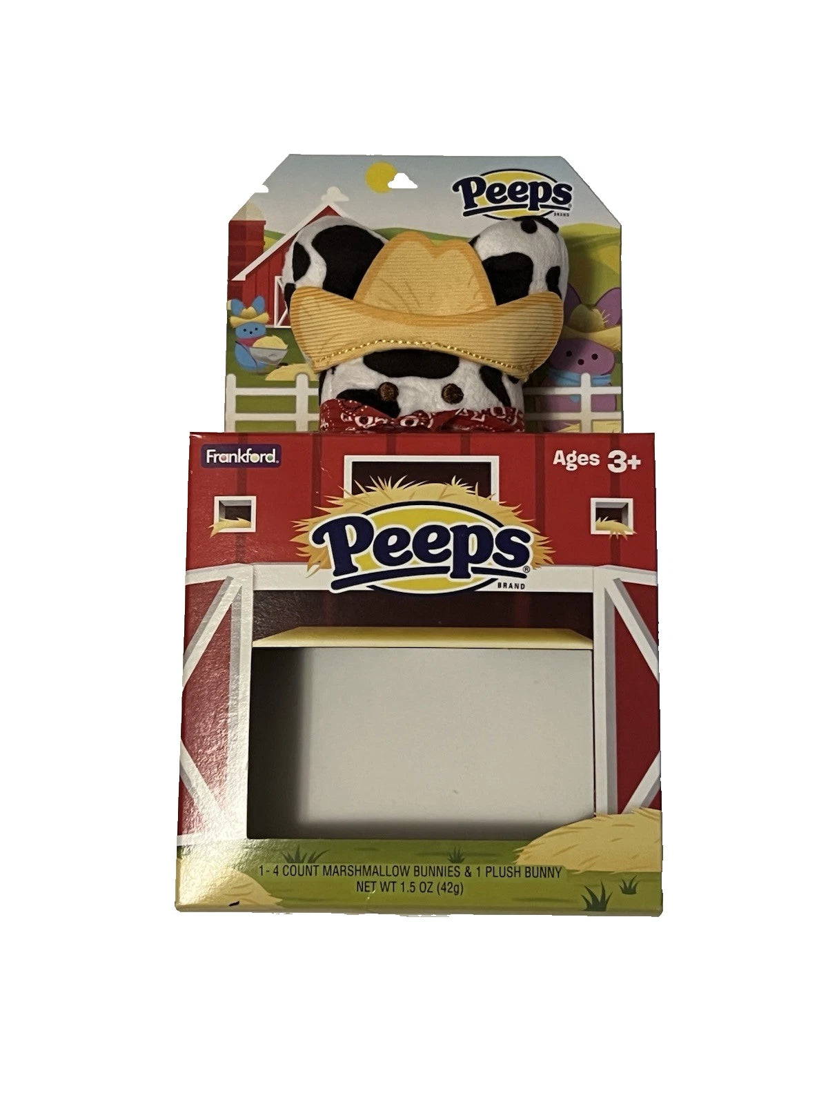 Peeps 2024 Cowboy Plush 5.25" Tall PEEPS All Over Cow Print