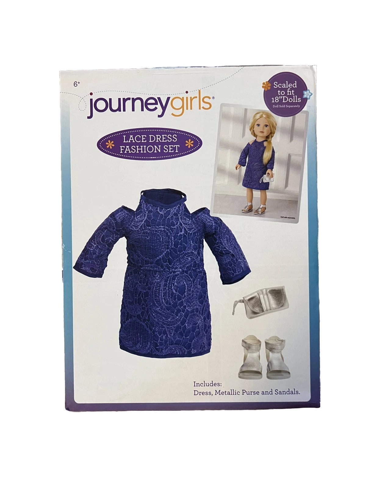 Journey Girls 3pc Blue Lace Dress Fashion Set for 18" Dolls