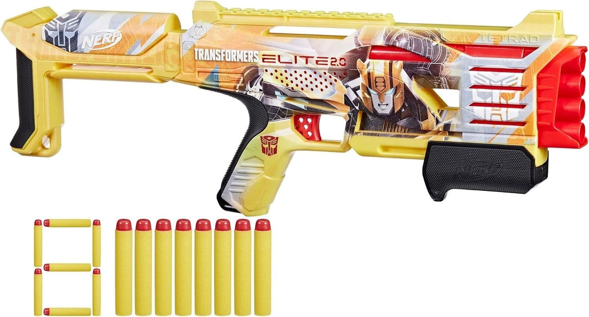 NERF Transformers Elite 2.0 Bumblebee Dart Blaster w/ 8 Darts