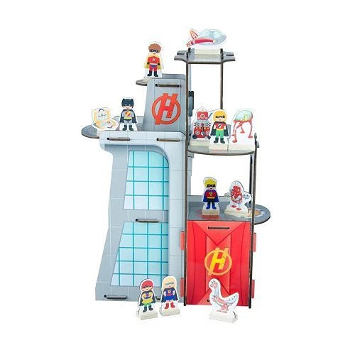 Teamson Super Hero 3 Deck Headquarters Table Top Playset