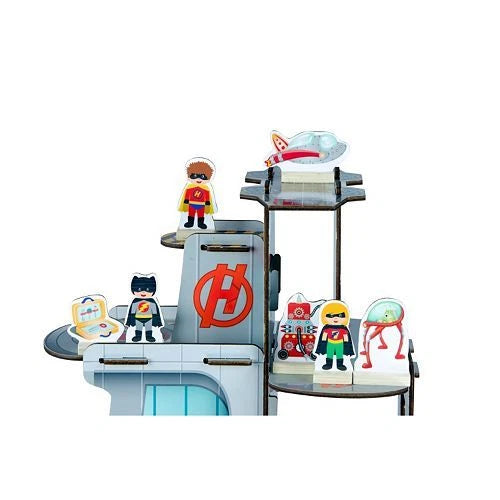 Teamson Super Hero 3 Deck Headquarters Table Top Playset