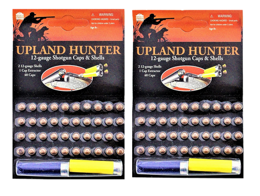 80 SINGLE SHOT CAPS WITH 4 SHELLS & 2 EXTRACTORS FOR GONHER / UPLAND SHOTGUN CAP GUNS 1