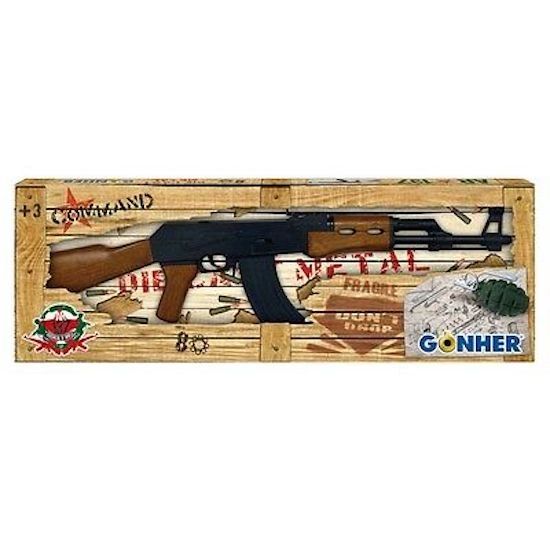 AK-47 8-Shot Toy Cap Gun Rifle, Black | Gonher – www.FANToyStore.com