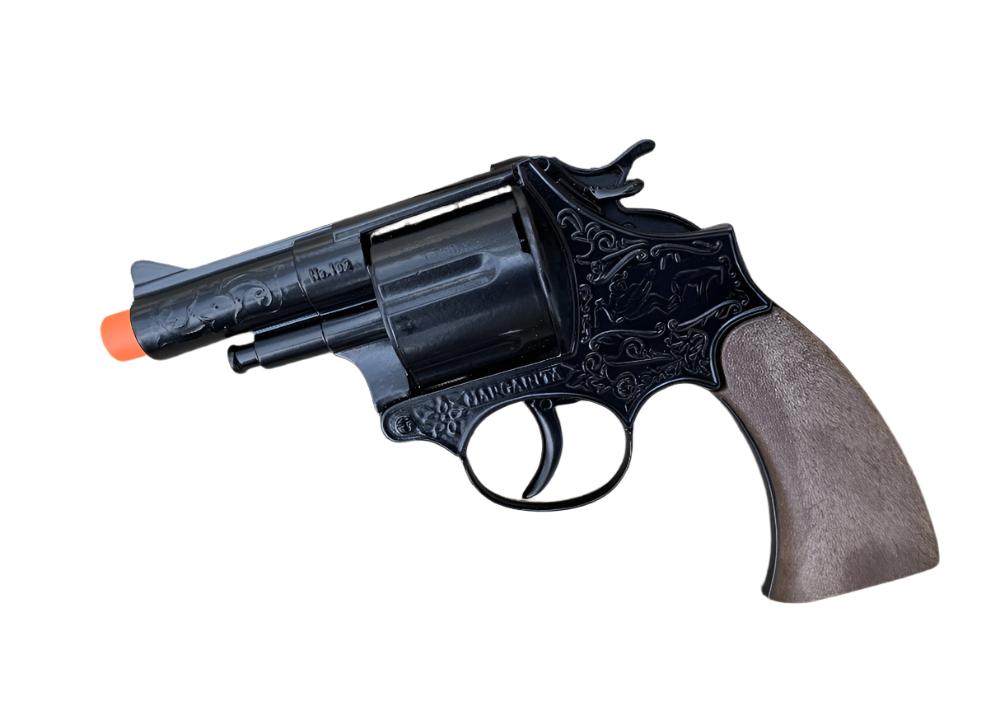 Gonher Police Series Filigreed 12 Shot Cap Gun Revolver - Black 2