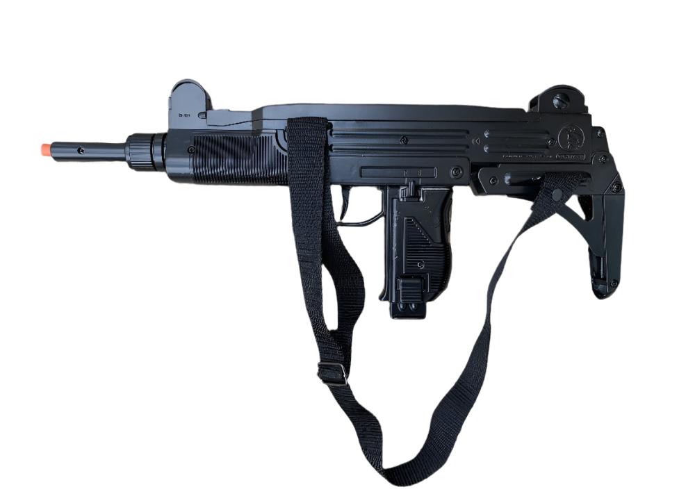 Gonher Replica Israeli Uzi Style 12 Caps Submachine Toy Cap Gun - Black Finish with Sling 2