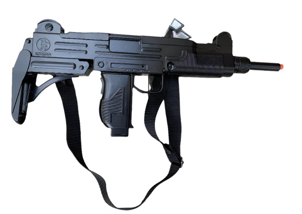 Gonher Replica Israeli Uzi Style 12 Caps Submachine Toy Cap Gun - Black Finish with Sling 3